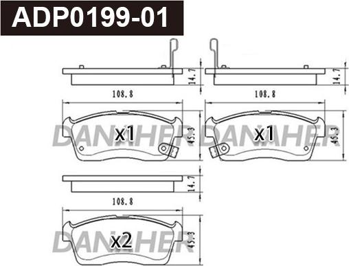 Danaher ADP0199-01 - Гальмівні колодки, дискові гальма autozip.com.ua