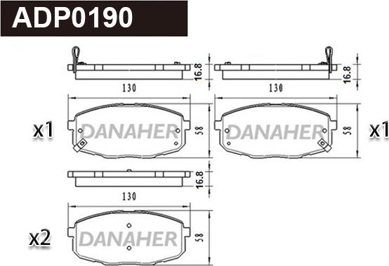 Danaher ADP0190 - Гальмівні колодки, дискові гальма autozip.com.ua