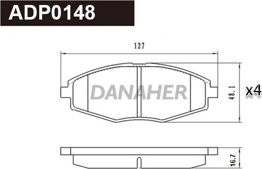 Danaher ADP0148 - Гальмівні колодки, дискові гальма autozip.com.ua