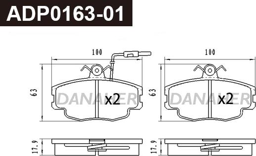 Danaher ADP0163-01 - Гальмівні колодки, дискові гальма autozip.com.ua