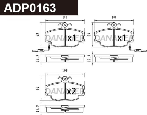 Danaher ADP0163 - Гальмівні колодки, дискові гальма autozip.com.ua