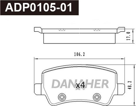 Danaher ADP0105-01 - Гальмівні колодки, дискові гальма autozip.com.ua