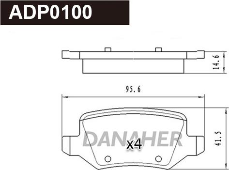 Danaher ADP0100 - Гальмівні колодки, дискові гальма autozip.com.ua