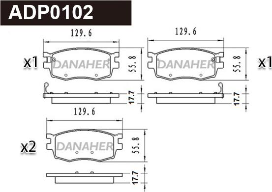 Danaher ADP0102 - Гальмівні колодки, дискові гальма autozip.com.ua