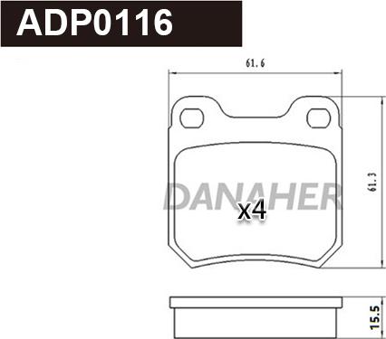 Danaher ADP0116 - Гальмівні колодки, дискові гальма autozip.com.ua