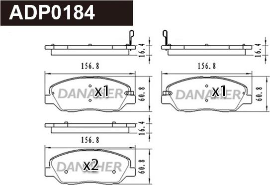 Danaher ADP0184 - Гальмівні колодки, дискові гальма autozip.com.ua
