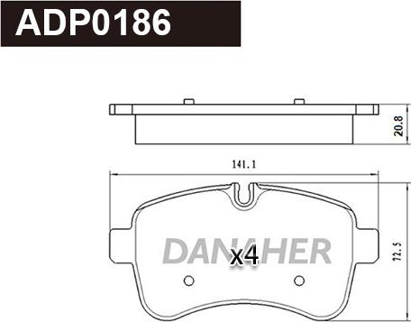 Danaher ADP0186 - Гальмівні колодки, дискові гальма autozip.com.ua