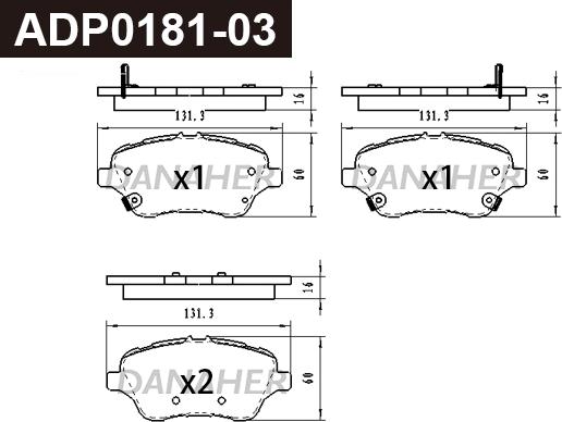 Danaher ADP0181-03 - Гальмівні колодки, дискові гальма autozip.com.ua