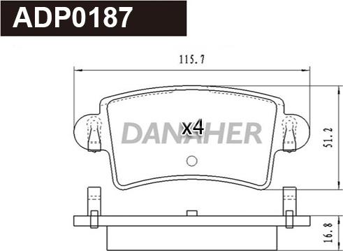 Danaher ADP0187 - Гальмівні колодки, дискові гальма autozip.com.ua