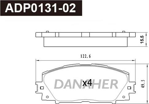 Danaher ADP0131-02 - Гальмівні колодки, дискові гальма autozip.com.ua