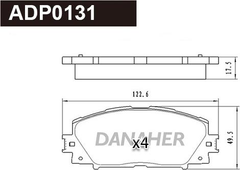 Danaher ADP0131 - Гальмівні колодки, дискові гальма autozip.com.ua