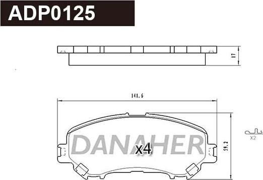 Danaher ADP0125 - Гальмівні колодки, дискові гальма autozip.com.ua
