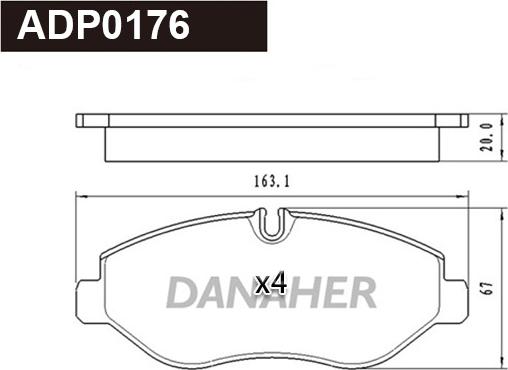 Danaher ADP0176 - Гальмівні колодки, дискові гальма autozip.com.ua