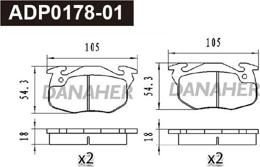 Danaher ADP0178-01 - Гальмівні колодки, дискові гальма autozip.com.ua