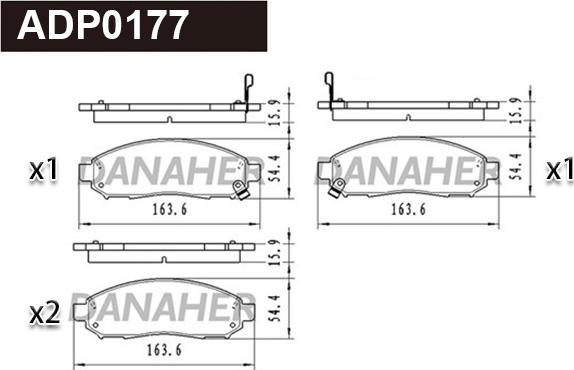 Danaher ADP0177 - Гальмівні колодки, дискові гальма autozip.com.ua