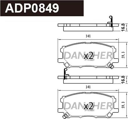 Danaher ADP0849 - Гальмівні колодки, дискові гальма autozip.com.ua