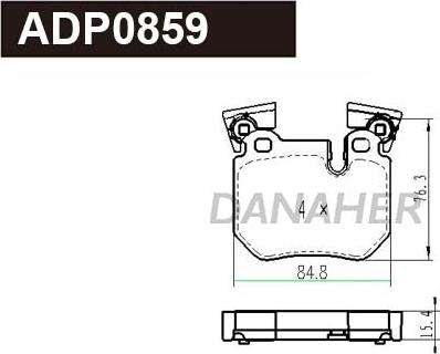 Danaher ADP0859 - Гальмівні колодки, дискові гальма autozip.com.ua