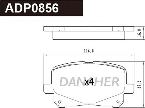 Danaher ADP0856 - Гальмівні колодки, дискові гальма autozip.com.ua