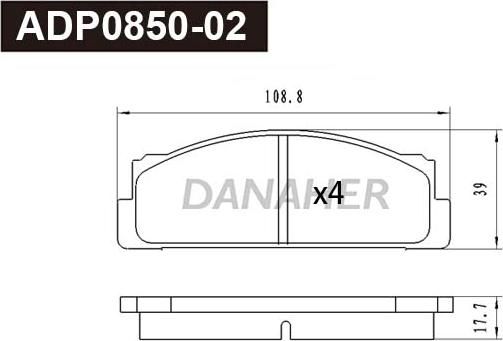 Danaher ADP0850-02 - Гальмівні колодки, дискові гальма autozip.com.ua