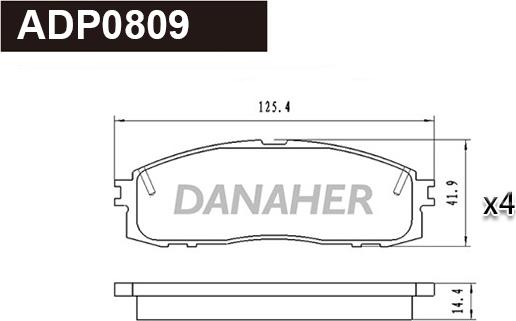 Danaher ADP0809 - Гальмівні колодки, дискові гальма autozip.com.ua