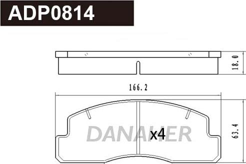 Danaher ADP0814 - Гальмівні колодки, дискові гальма autozip.com.ua