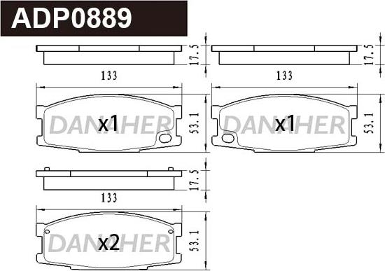 Danaher ADP0889 - Гальмівні колодки, дискові гальма autozip.com.ua