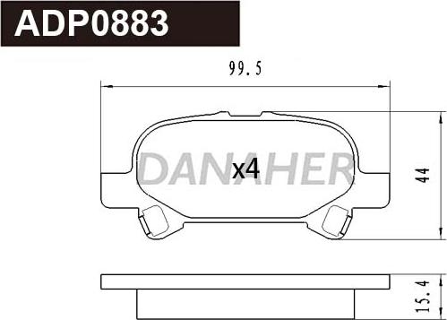 Danaher ADP0883 - Гальмівні колодки, дискові гальма autozip.com.ua