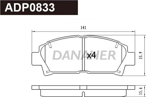 Danaher ADP0833 - Гальмівні колодки, дискові гальма autozip.com.ua