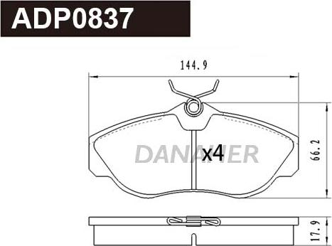 Danaher ADP0837 - Гальмівні колодки, дискові гальма autozip.com.ua