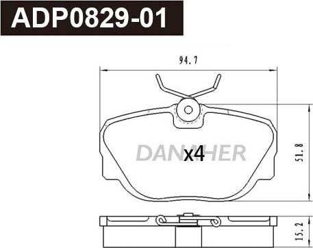 Danaher ADP0829-01 - Гальмівні колодки, дискові гальма autozip.com.ua