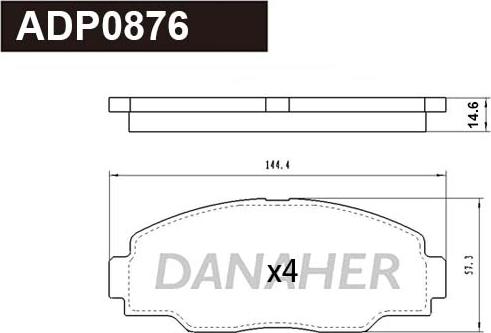 Danaher ADP0876 - Гальмівні колодки, дискові гальма autozip.com.ua
