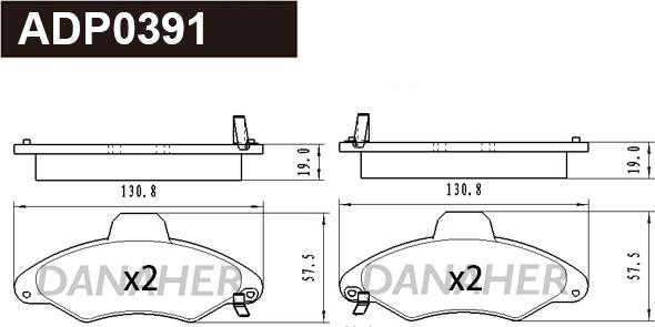 Danaher ADP0391 - Гальмівні колодки, дискові гальма autozip.com.ua