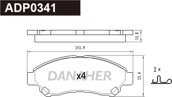 Danaher ADP0341 - Гальмівні колодки, дискові гальма autozip.com.ua