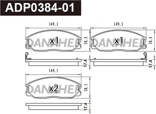 Danaher ADP0384-01 - Гальмівні колодки, дискові гальма autozip.com.ua