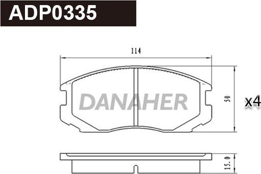 Danaher ADP0335 - Гальмівні колодки, дискові гальма autozip.com.ua