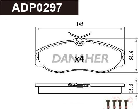 Danaher ADP0297 - Гальмівні колодки, дискові гальма autozip.com.ua