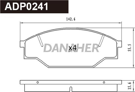 Danaher ADP0241 - Гальмівні колодки, дискові гальма autozip.com.ua