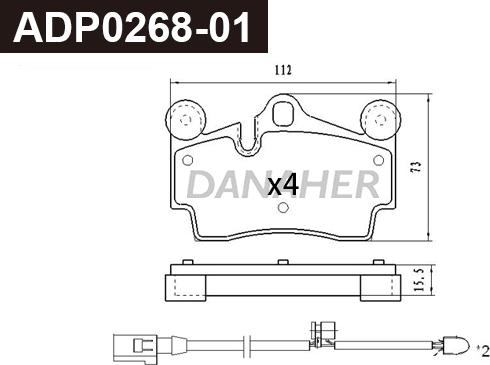 Danaher ADP0268-01 - Гальмівні колодки, дискові гальма autozip.com.ua