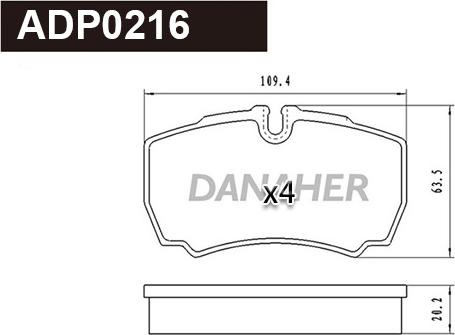 Danaher ADP0216 - Гальмівні колодки, дискові гальма autozip.com.ua