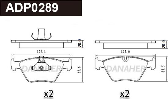 Danaher ADP0289 - Гальмівні колодки, дискові гальма autozip.com.ua