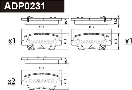 Danaher ADP0231 - Гальмівні колодки, дискові гальма autozip.com.ua