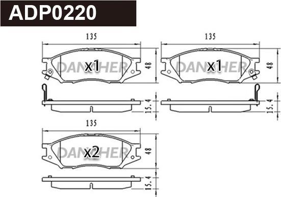 Danaher ADP0220 - Гальмівні колодки, дискові гальма autozip.com.ua