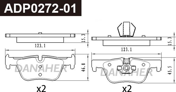 Danaher ADP0272-01 - Гальмівні колодки, дискові гальма autozip.com.ua