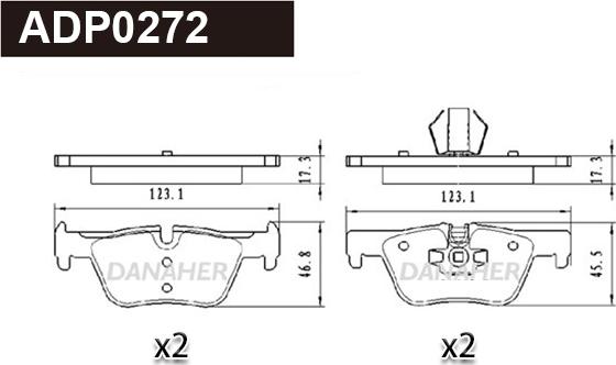 Danaher ADP0272 - Гальмівні колодки, дискові гальма autozip.com.ua