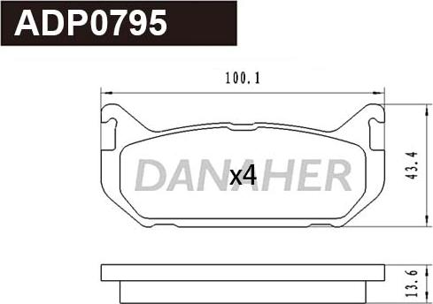Danaher ADP0795 - Гальмівні колодки, дискові гальма autozip.com.ua