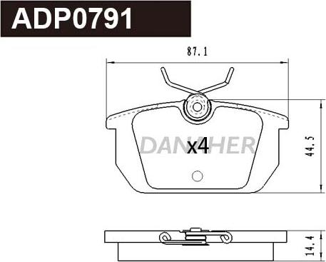 Danaher ADP0791 - Гальмівні колодки, дискові гальма autozip.com.ua