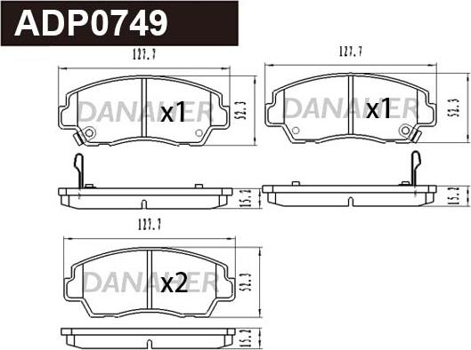 Danaher ADP0749 - Гальмівні колодки, дискові гальма autozip.com.ua