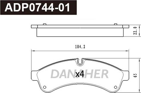 Danaher ADP0744-01 - Гальмівні колодки, дискові гальма autozip.com.ua