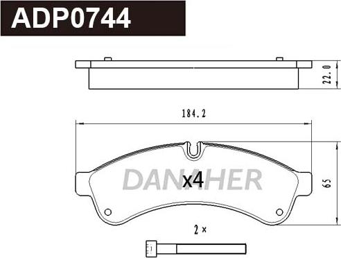 Danaher ADP0744 - Гальмівні колодки, дискові гальма autozip.com.ua