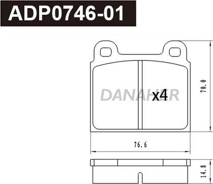 Danaher ADP0746-01 - Гальмівні колодки, дискові гальма autozip.com.ua